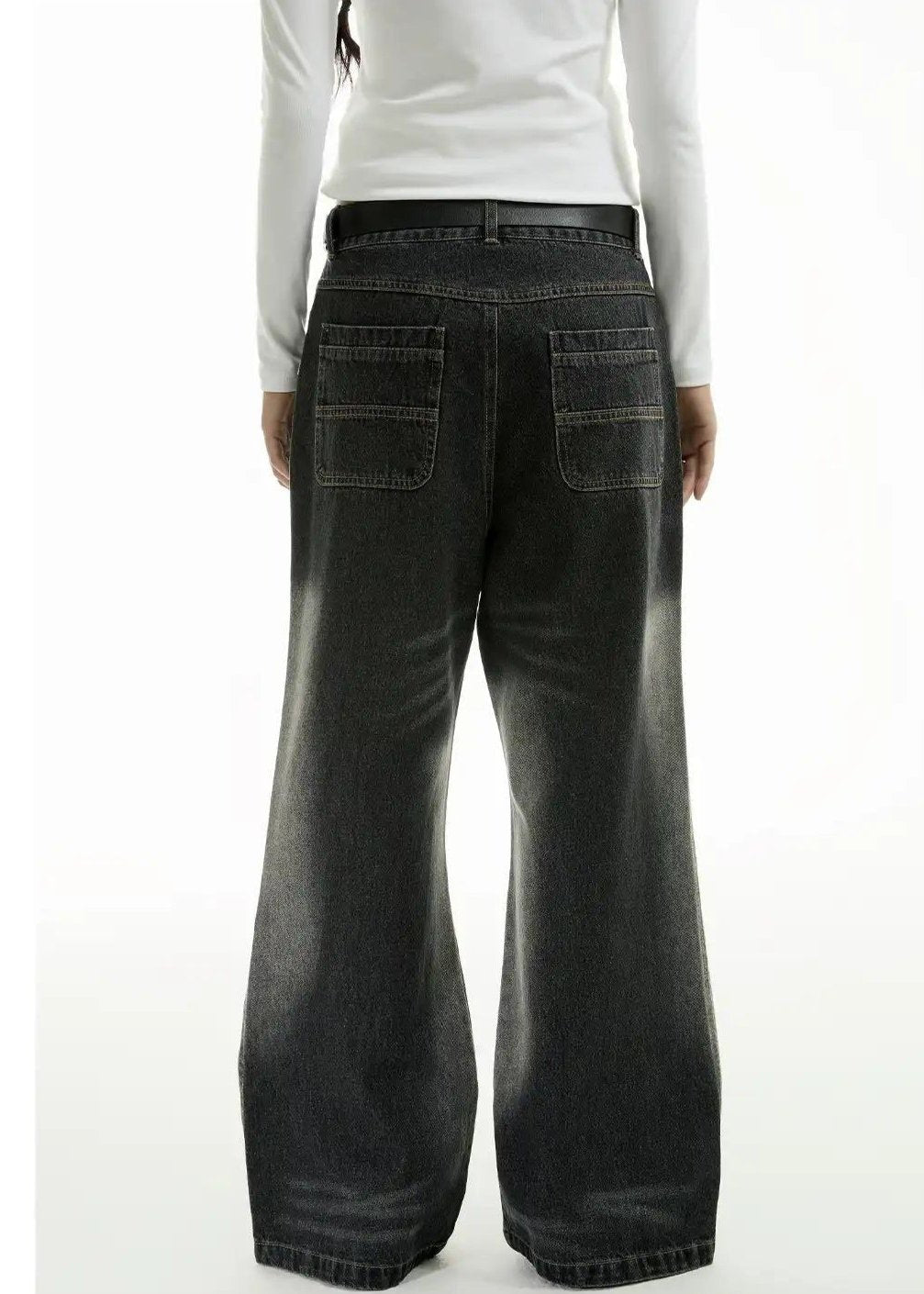 Side Fade Effect Flare Jeans Korean Street Fashion Jeans By Funky Fun Shop Online at OH Vault