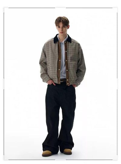 Houndstooth Corduroy Collar Jacket