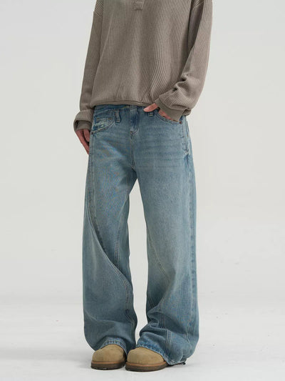 Irregular Layer Effect Jeans Korean Street Fashion Jeans By A PUEE Shop Online at OH Vault