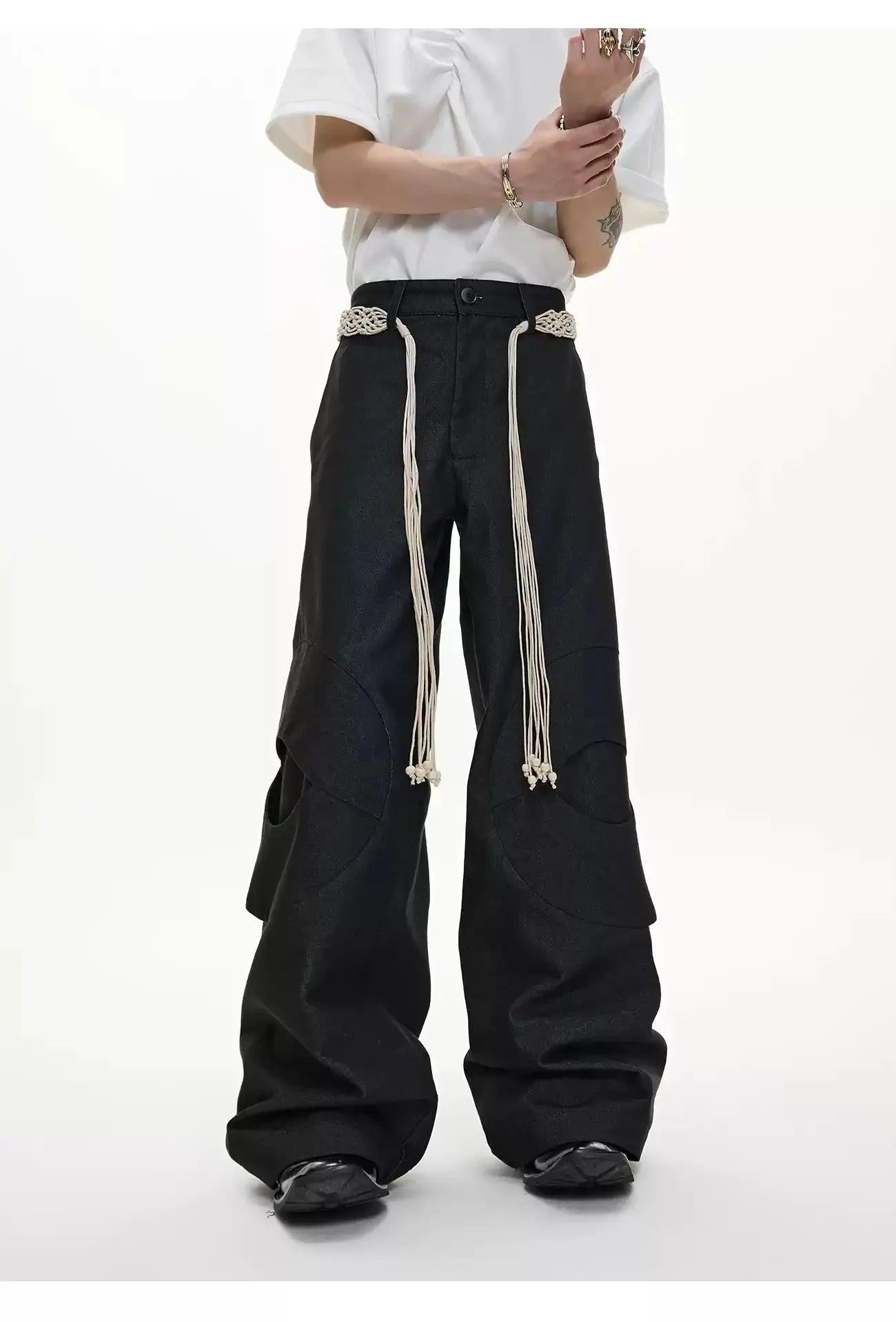Belted Strap Structured Jeans Korean Street Fashion Jeans By Argue Culture Shop Online at OH Vault