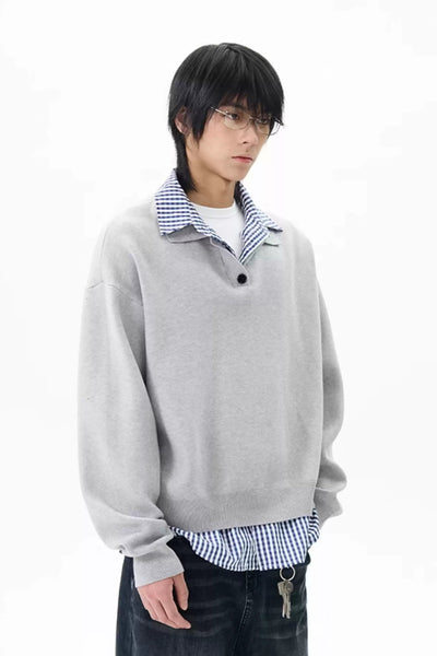 Checkered Layered Sweater Korean Street Fashion Sweater By 77Flight Shop Online at OH Vault