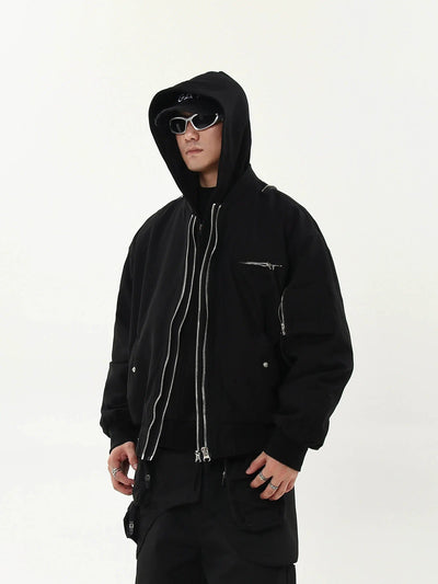 Functional Double-Zipper Zip-Up Hoodie Korean Street Fashion Hoodie By Blacklists Shop Online at OH Vault