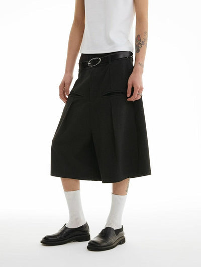 Subtle Plaid Wide Suit Shorts Korean Street Fashion Shorts By Funky Fun Shop Online at OH Vault