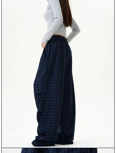 Casual Checked Pleats Pants Korean Street Fashion Pants By 77Flight Shop Online at OH Vault