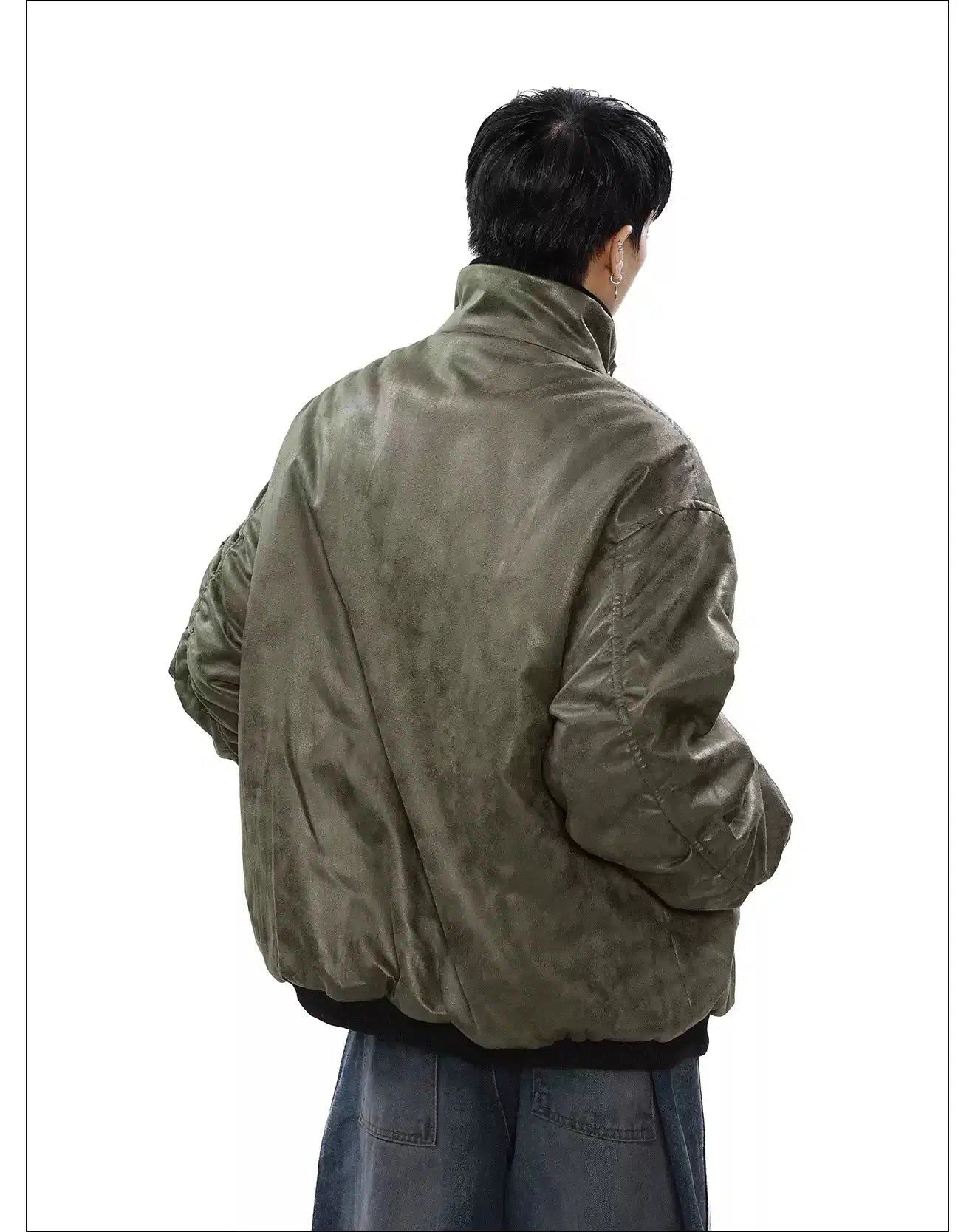 Heavy Stand Collar PU Leather Jacket Korean Street Fashion Jacket By Mr Nearly Shop Online at OH Vault