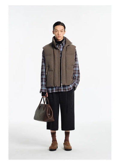 Basic Stand Collar Down Vest Korean Street Fashion Vest By NANS Shop Online at OH Vault