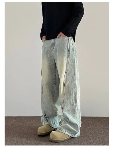 Distressed Mud-Dyed Jeans Korean Street Fashion Jeans By A PUEE Shop Online at OH Vault