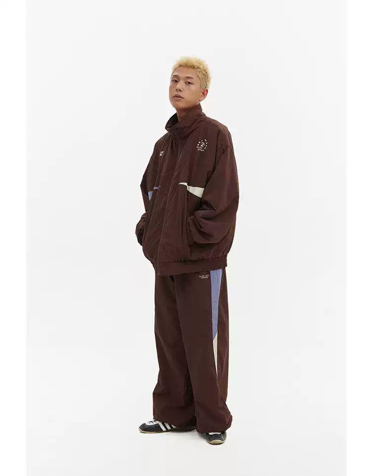 Contrast Spliced Track Pants Korean Street Fashion Pants By Crying Center Shop Online at OH Vault