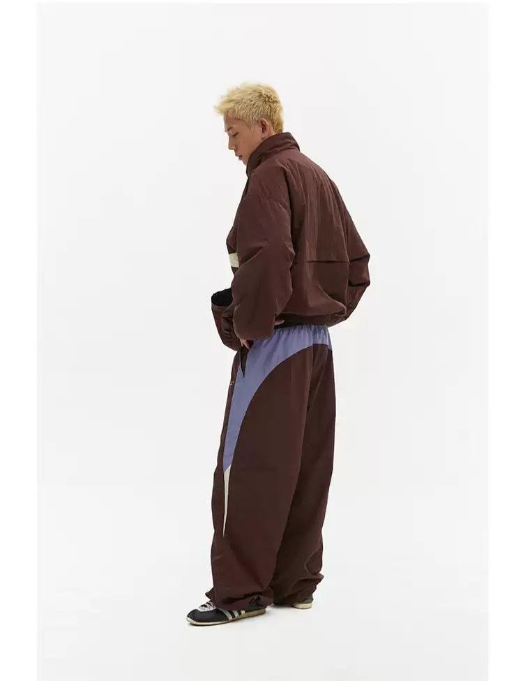 Contrast Spliced Track Pants Korean Street Fashion Pants By Crying Center Shop Online at OH Vault