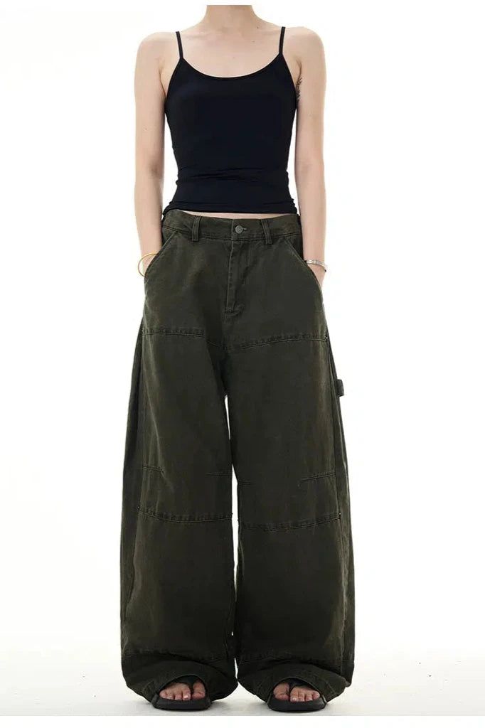 Baggy Wide-Leg Pants Korean Street Fashion Pants By Mad Witch Shop Online at OH Vault