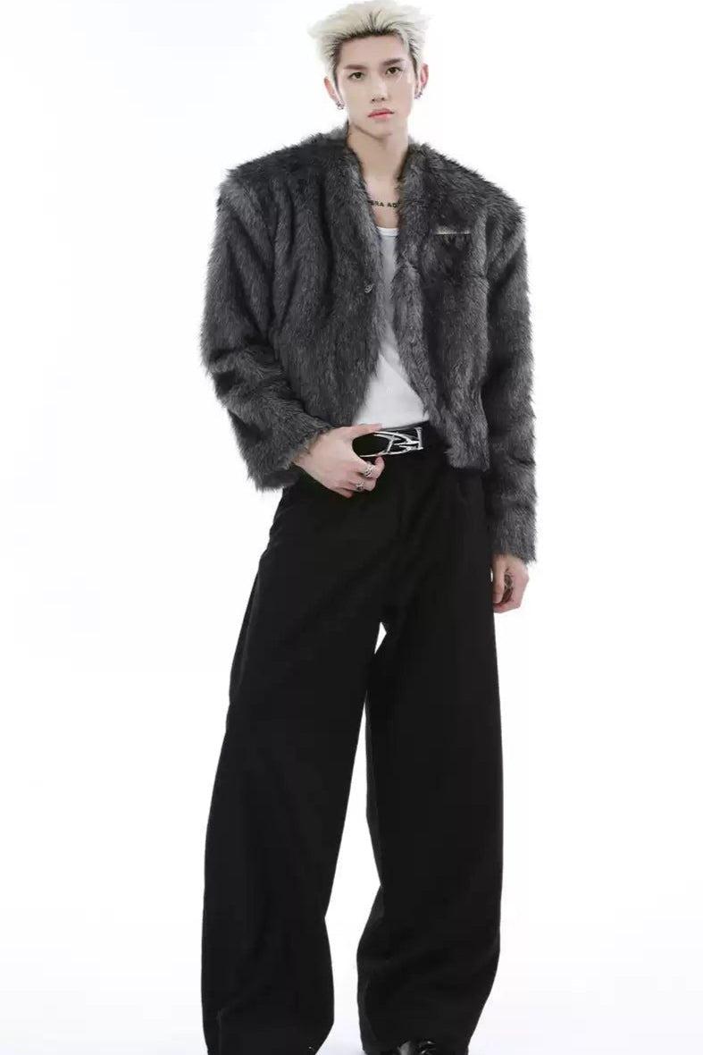 Faux Fur Short Blazer Korean Street Fashion Blazer By Turn Tide Shop Online at OH Vault