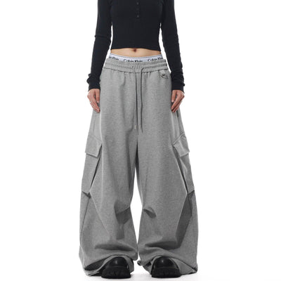 Drawstring Side Pocket Oversized Fit Sweatpants Korean Street Fashion Pants By Mr Nearly Shop Online at OH Vault
