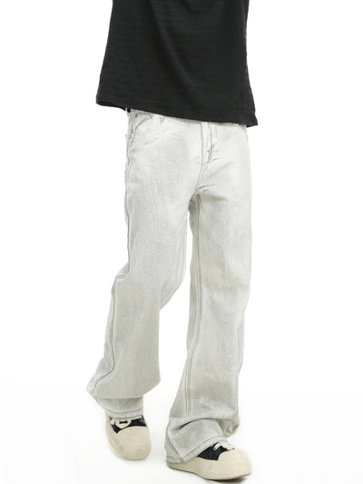 Dirty Washed Straight Leg Jeans Korean Street Fashion Jeans By INS Korea Shop Online at OH Vault