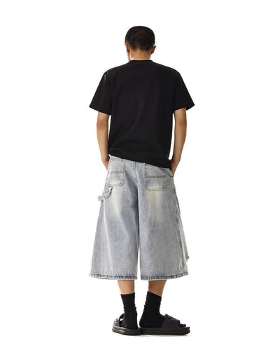 Ripped & Washed Denim Shorts Korean Street Fashion Shorts By MEBXX Shop Online at OH Vault