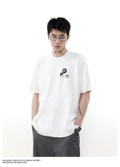Detachable Badge T-Shirt Korean Street Fashion T-Shirt By Mr Nearly Shop Online at OH Vault