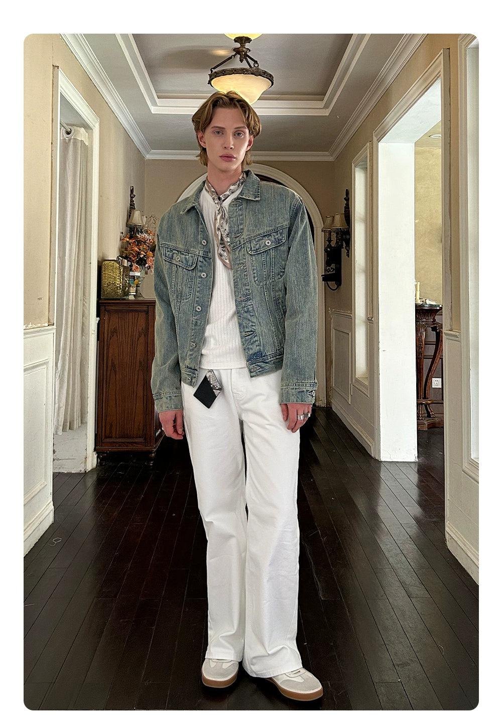 Washed Tilt Pockets Denim Jacket Korean Street Fashion Jacket By Made Extreme Shop Online at OH Vault