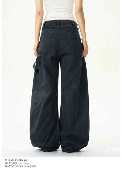 Distressed Pleats Wide Pants Korean Street Fashion Pants By MaxDstr Shop Online at OH Vault