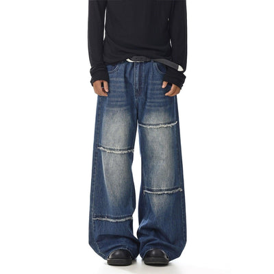 Washed Frayed Loose Jeans Korean Street Fashion Jeans By MEBXX Shop Online at OH Vault