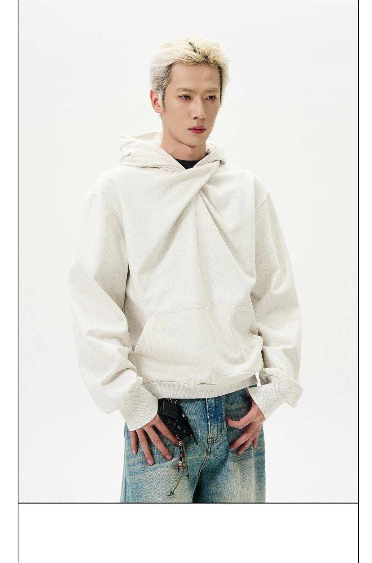 Cross-Cut Structured Hoodie Korean Street Fashion Hoodie By A PUEE Shop Online at OH Vault