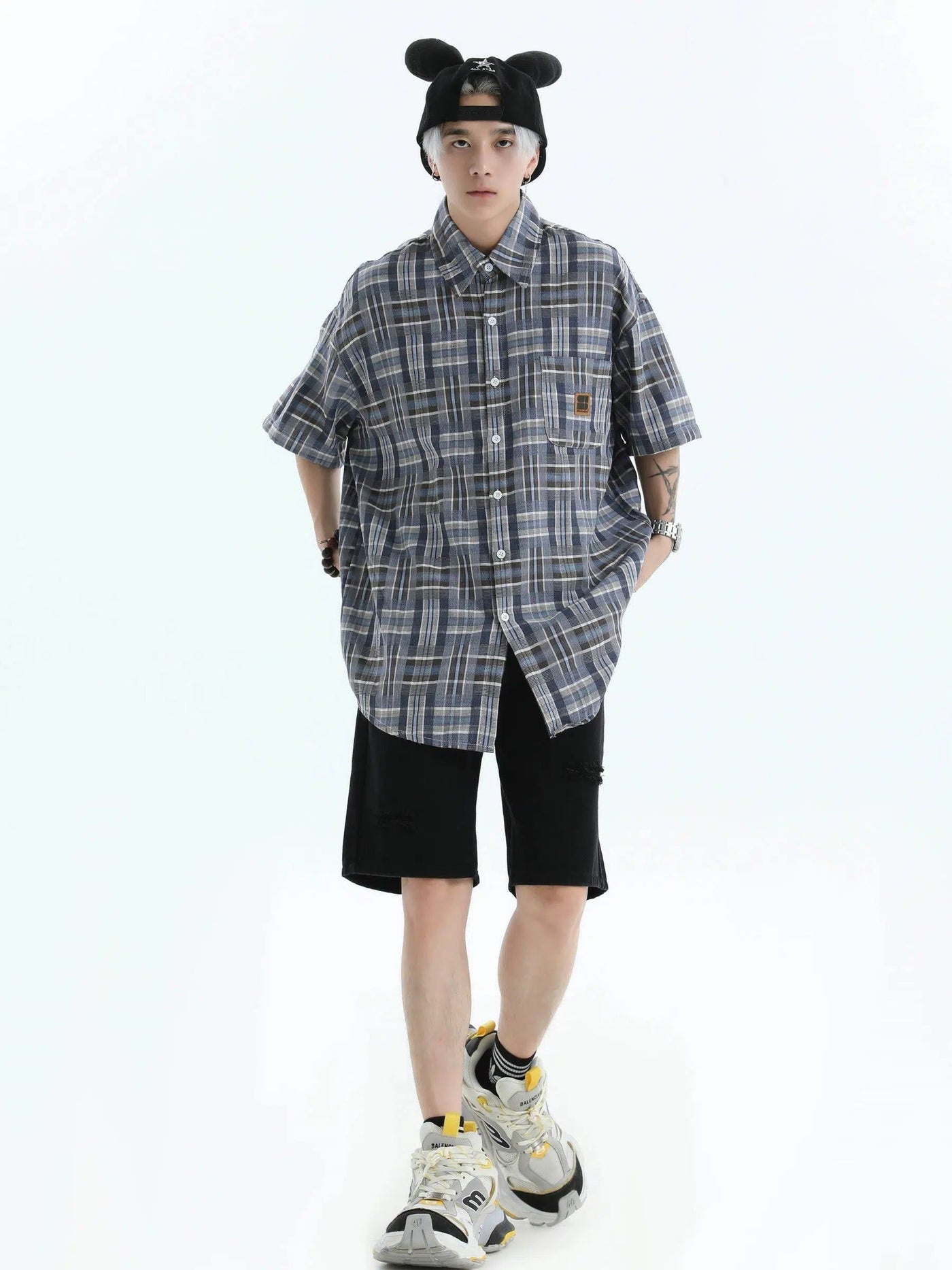 Plaid Regular Fit Shirt Korean Street Fashion Shirt By INS Korea Shop Online at OH Vault