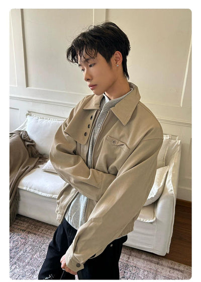 Textured Multi-Detail Solid Color Jacket Korean Street Fashion Jacket By Made Extreme Shop Online at OH Vault