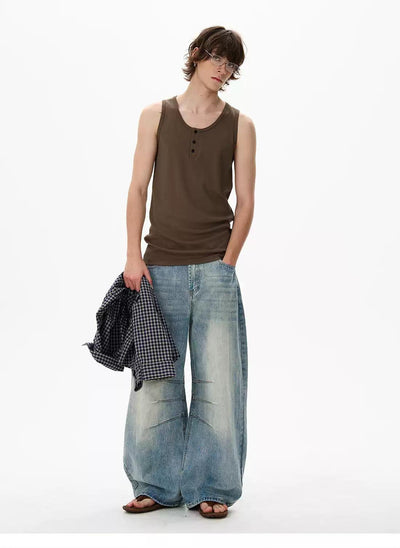 Fade Spots Loose Jeans Korean Street Fashion Jeans By 77Flight Shop Online at OH Vault