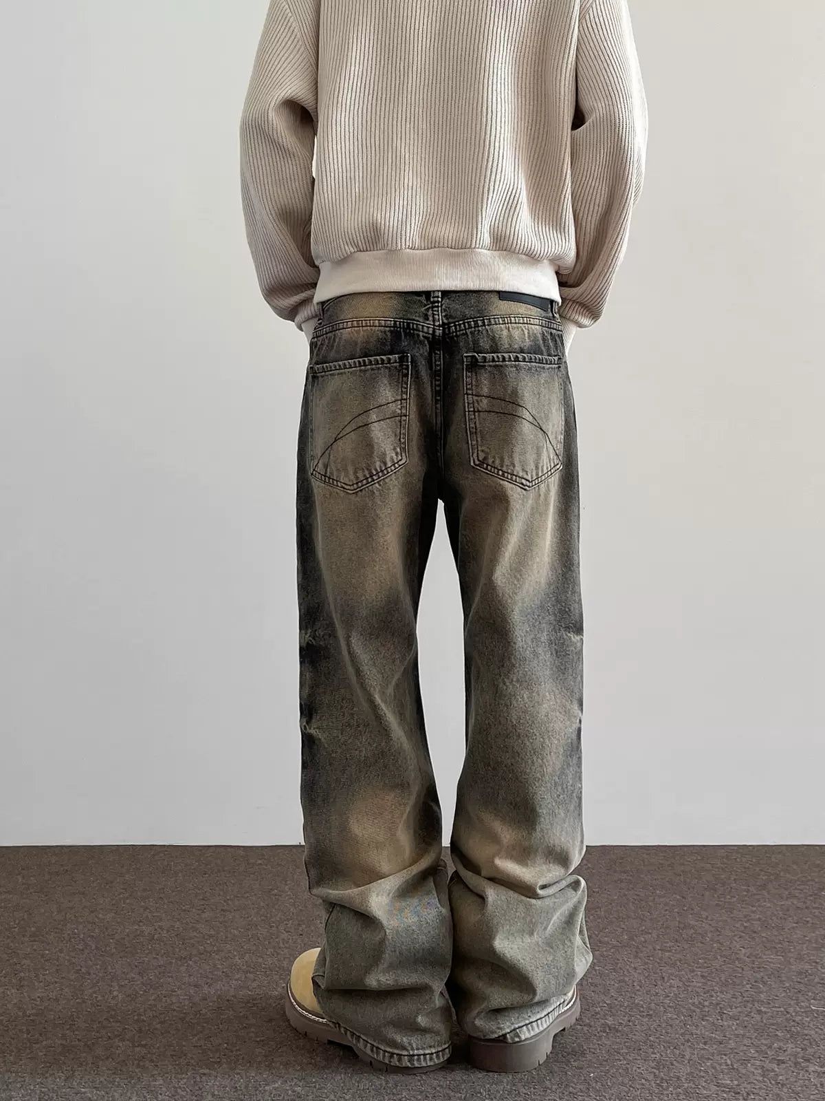 Rust Fade Bootcut Jeans Korean Street Fashion Jeans By A PUEE Shop Online at OH Vault