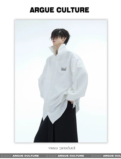 Metallic Flame Fine Flash Shirt Korean Street Fashion Shirt By Argue Culture Shop Online at OH Vault