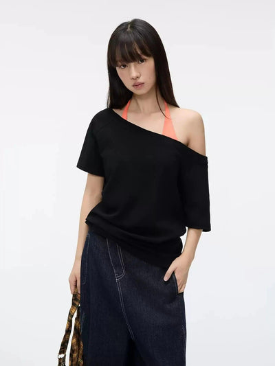 Off Shoulder Clean Fit T-Shirt Korean Street Fashion Blouse By Jump Next Shop Online at OH Vault
