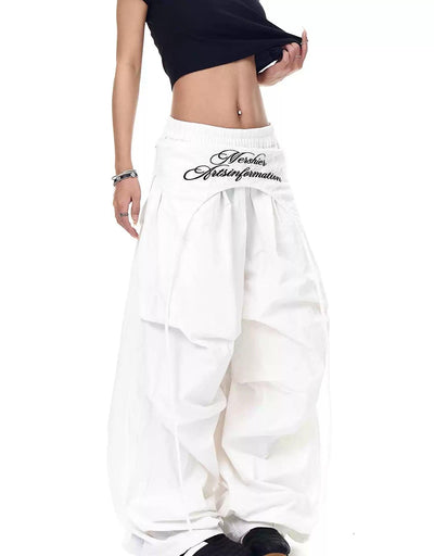 Star Pattern Layered Pleated Track Pants Korean Street Fashion Pants By Blacklists Shop Online at OH Vault