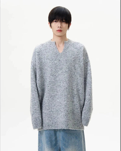 Fuzzy Loose Fit Sweater Korean Street Fashion Sweater By 77Flight Shop Online at OH Vault