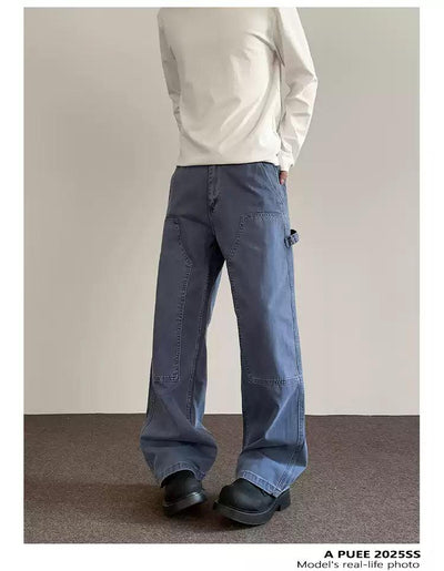 Washed Double-Knee Pants Korean Street Fashion Pants By A PUEE Shop Online at OH Vault