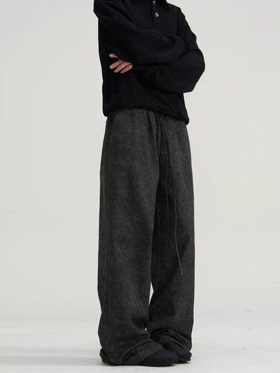 Long Pull String Washed Pants Korean Street Fashion Pants By A PUEE Shop Online at OH Vault