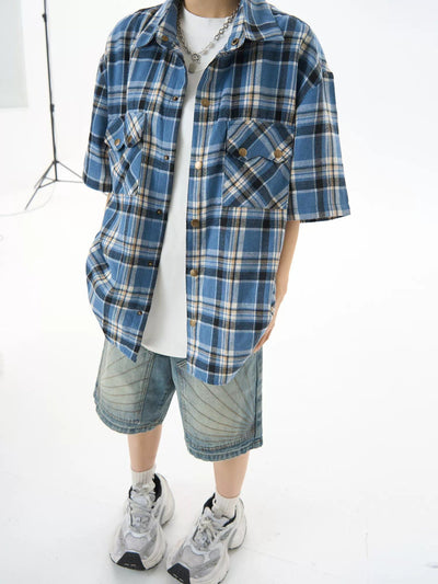 Seams Rays Denim Shorts Korean Street Fashion Shorts By MaxDstr Shop Online at OH Vault