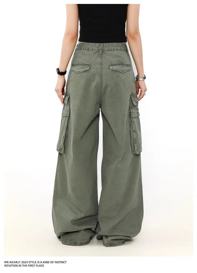 Oversized Flap Pocket Cargo Pants Korean Street Fashion Pants By Mr Nearly Shop Online at OH Vault