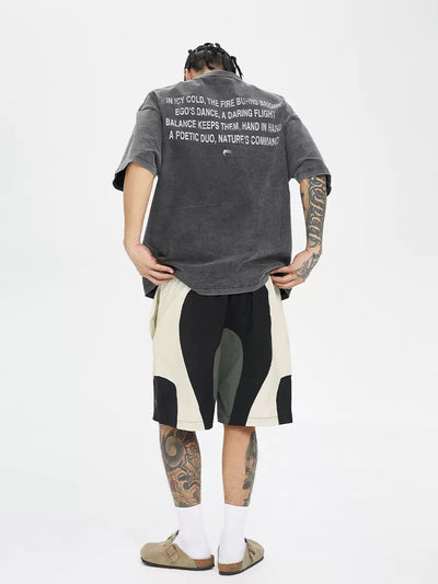 Contrast Text Washed T-Shirt Korean Street Fashion T-Shirt By Face2Face Shop Online at OH Vault