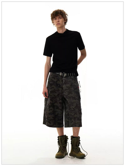 Flap Pockets Camouflage Denim Shorts Korean Street Fashion Shorts By Mr Nearly Shop Online at OH Vault