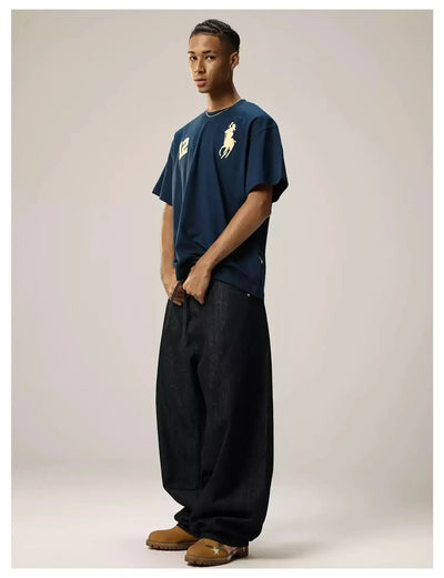 Embroidered Contrast T-Shirt Korean Street Fashion T-Shirt By Remedy Shop Online at OH Vault