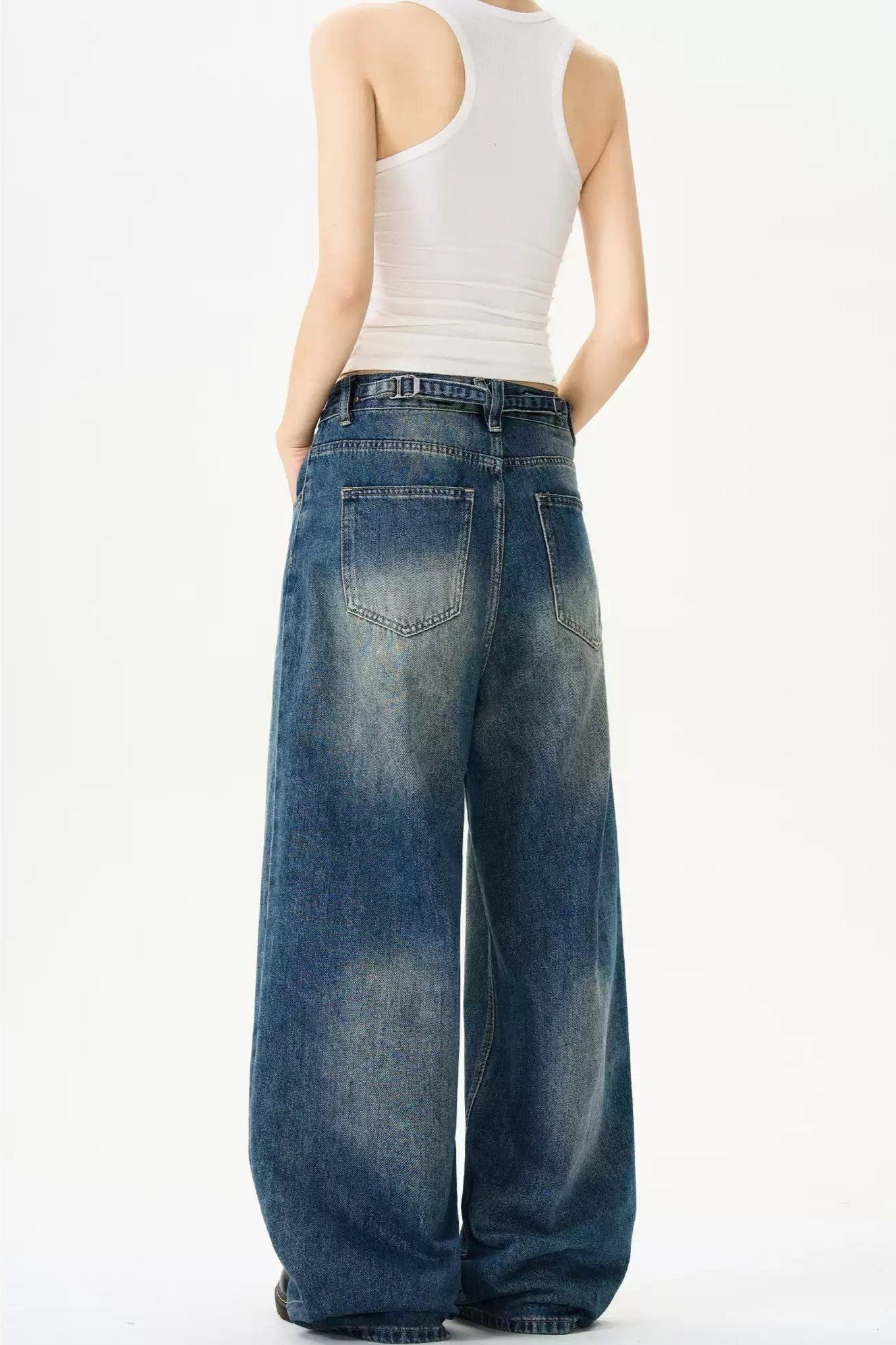 Washed Highlight Whiskers Jeans Korean Street Fashion Jeans By MaxDstr Shop Online at OH Vault