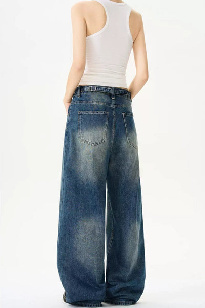 Washed Highlight Whiskers Jeans Korean Street Fashion Jeans By MaxDstr Shop Online at OH Vault