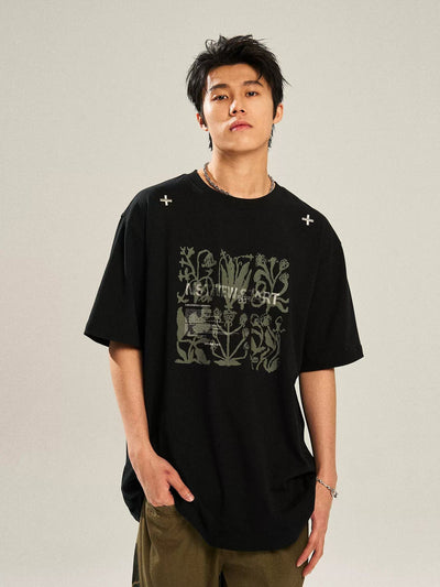 Subtle Overlay Print T-Shirt Korean Street Fashion T-Shirt By New Start Shop Online at OH Vault