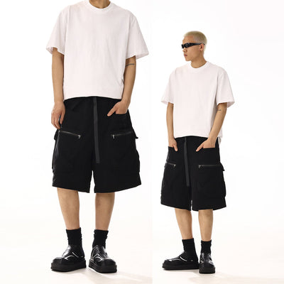 Belted Strap Cargo Shorts Korean Street Fashion Shorts By MEBXX Shop Online at OH Vault