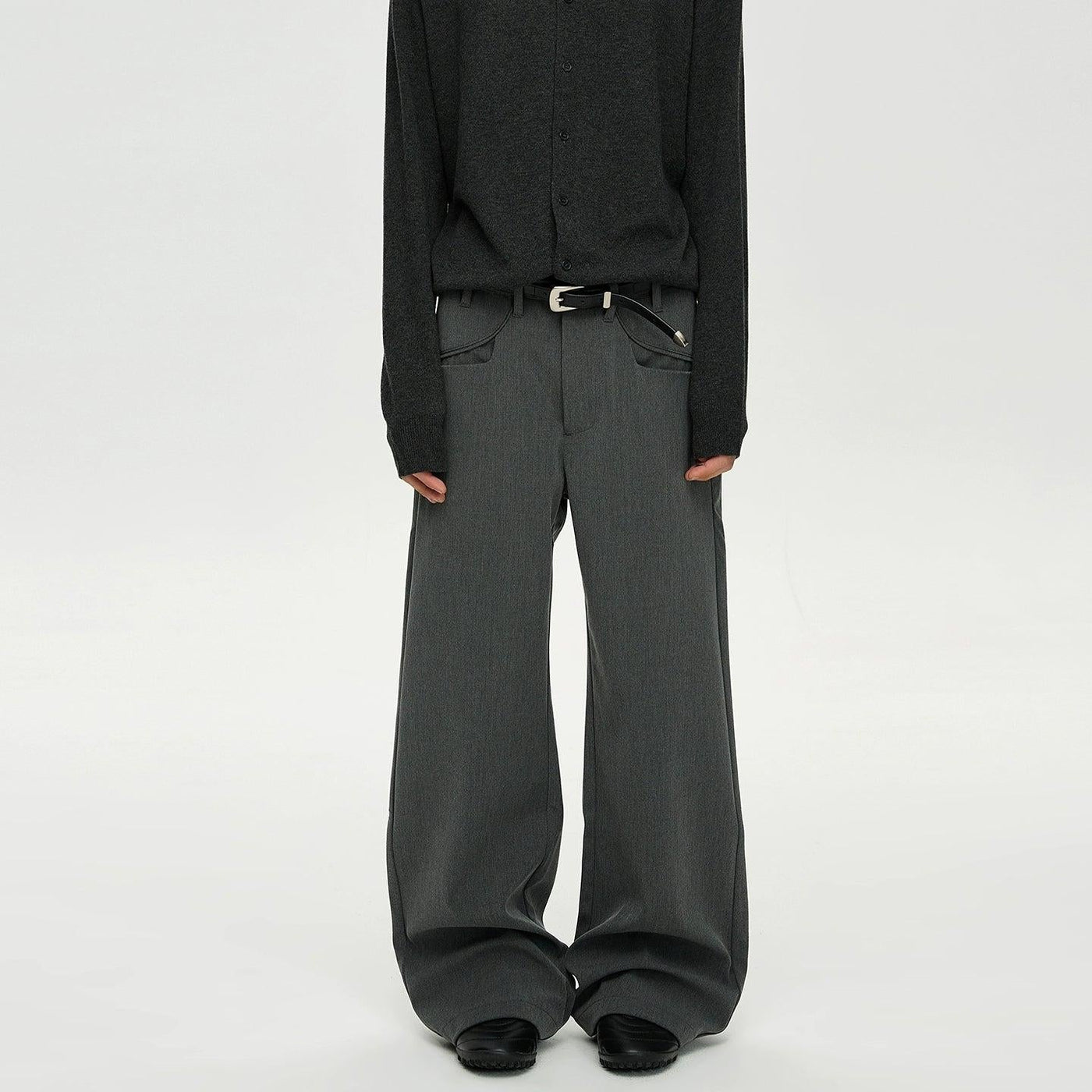 Plain Front Pocket Loose Pants Korean Street Fashion Pants By A PUEE Shop Online at OH Vault
