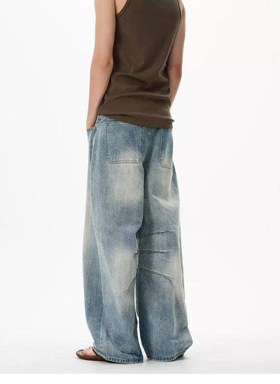 Fade Spots Loose Jeans Korean Street Fashion Jeans By 77Flight Shop Online at OH Vault