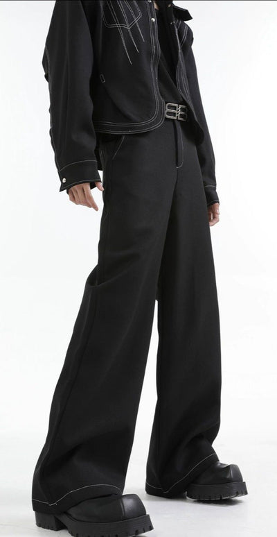 Outlined Shoulder Pad Jacket & Pants Set