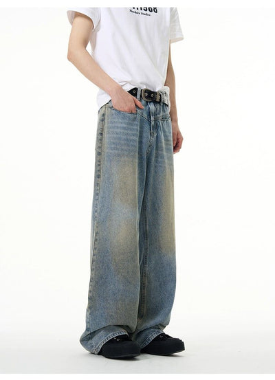 Rust Fade Regular Jeans Korean Street Fashion Jeans By 77Flight Shop Online at OH Vault