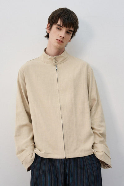 Clean Fit Stand Collar Zipped Jacket Korean Street Fashion Jacket By MaxDstr Shop Online at OH Vault