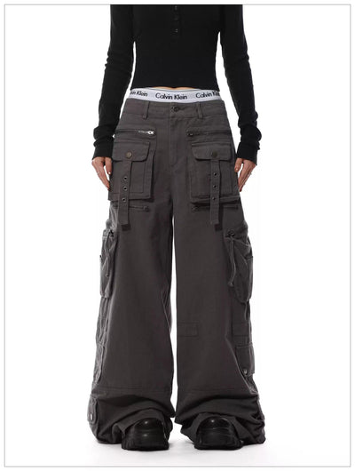 Utility Wide Leg Cargo Pants Korean Street Fashion Pants By Mr Nearly Shop Online at OH Vault