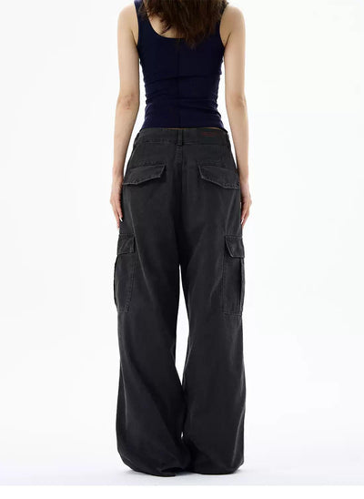 Workwear Pleated Cargo Pants Korean Street Fashion Pants By 77Flight Shop Online at OH Vault