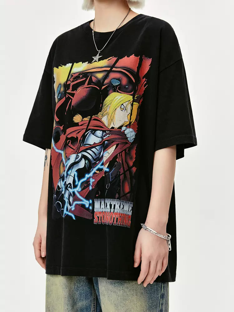 Anime Graphic Detail T-Shirt Korean Street Fashion T-Shirt By Made Extreme Shop Online at OH Vault
